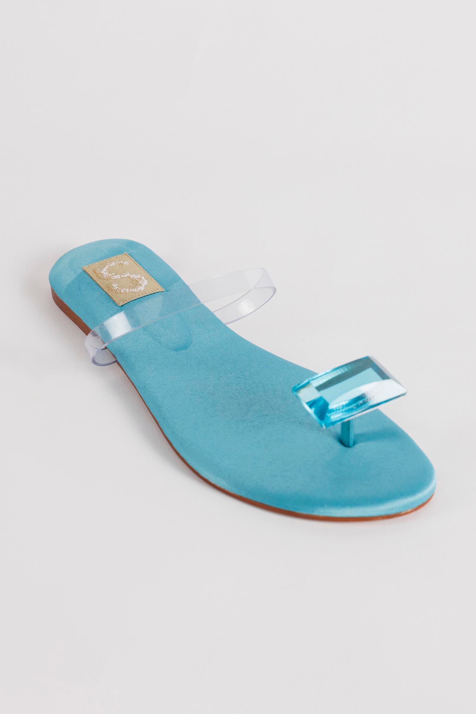 Mint Green Minimal Toe-ring Flats Secondary image