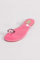 Pink Square Toe-ring Flats