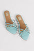 Powder Blue Star Flat Sandals