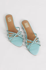 Powder Blue Star Flat Sandals
