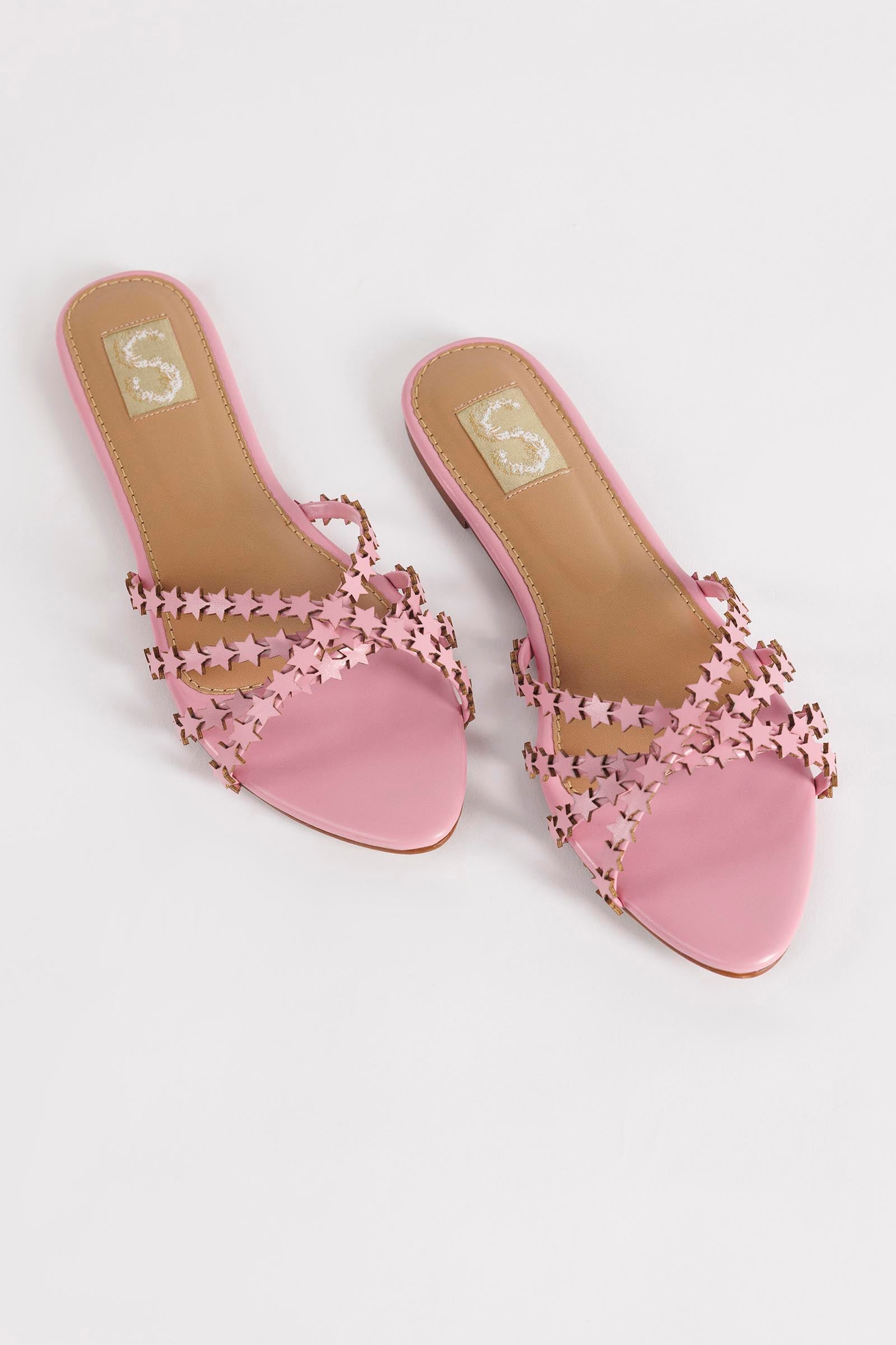 Blush Pink Star Flat Sandals Main image
