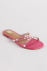Pink Embellished Flats
