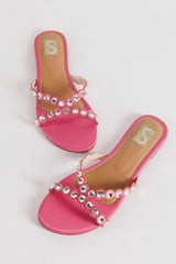 Pink Embellished Flats