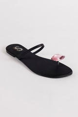 Black Minimal Toe-Ring Flats