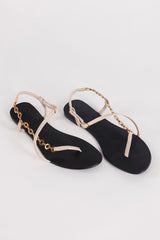 Black Gold Chain Slingbacks