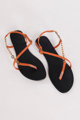 Black Orange Strap Slingblacks