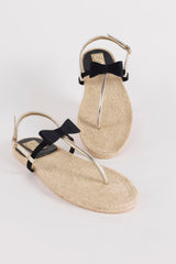 Beige Raffia Slingback Sandals