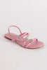 Baby Pink Crystal Strap Flats