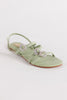 Sage Green Crystal Strap Flats