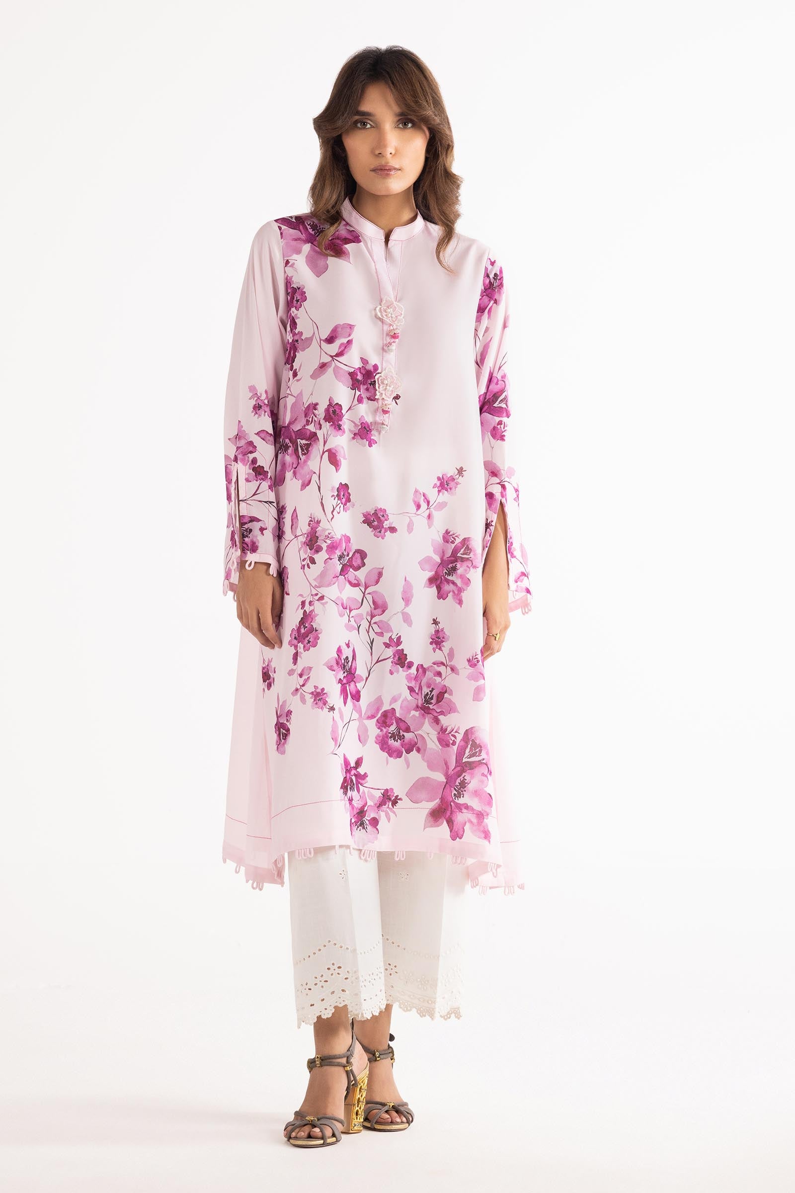 Stitched Printed Crepe Shirt Main image