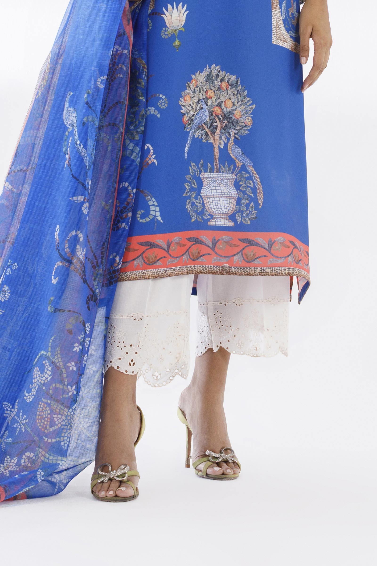 Stitched Lawn Embroidered Culotte Main image