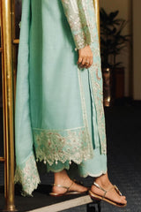 Stitched Embroidered Raw Silk Culotte