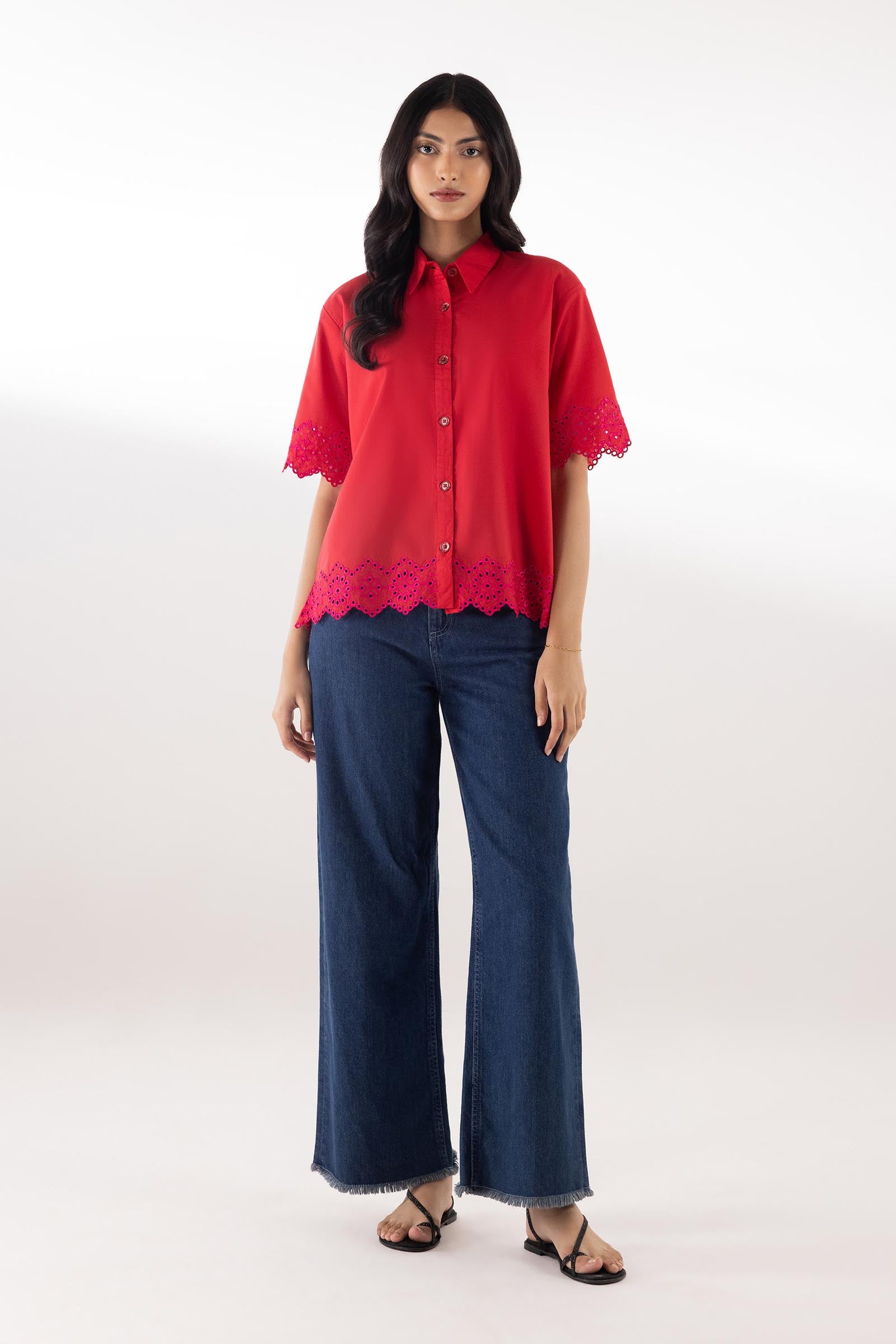 Embroidered Slub Shirt Main image