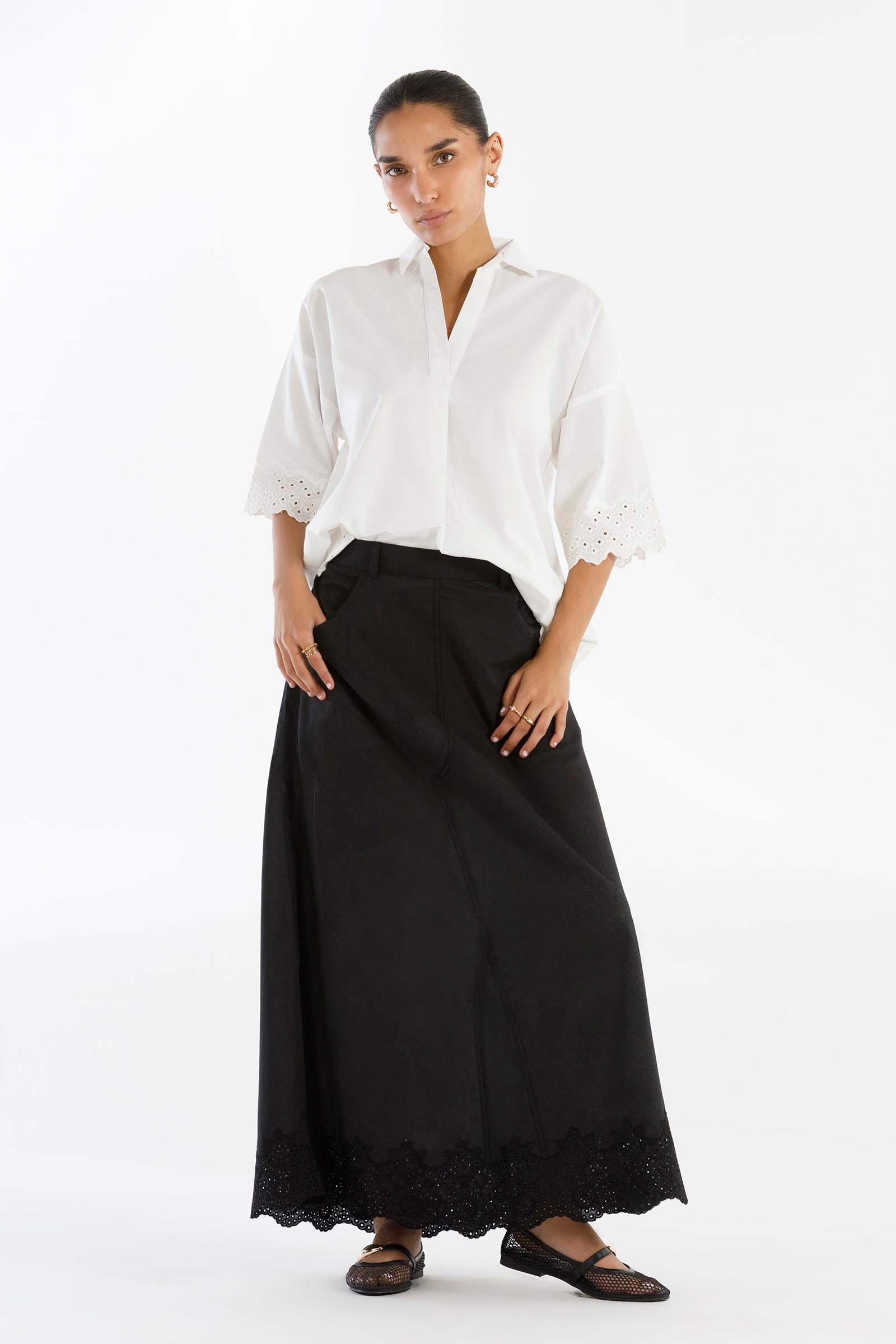Stitched Embroidered Lawn Skirt Main image
