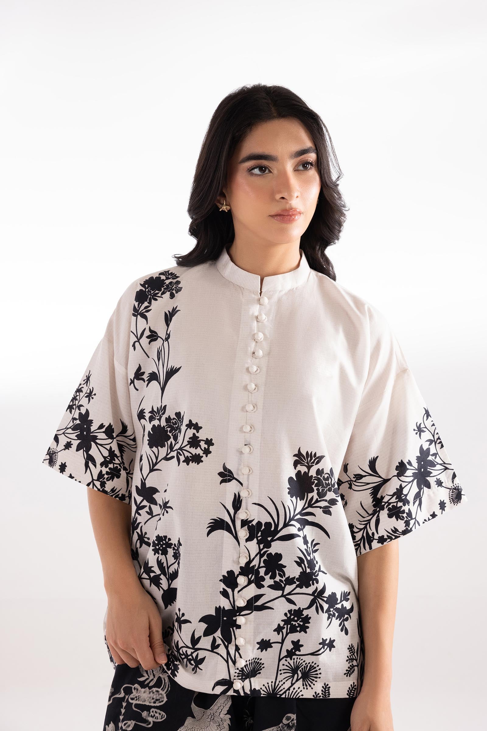 Stitched Printed Linen Shirt + Culotte Secondary image