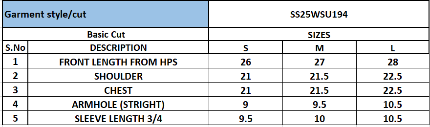 Size Chart