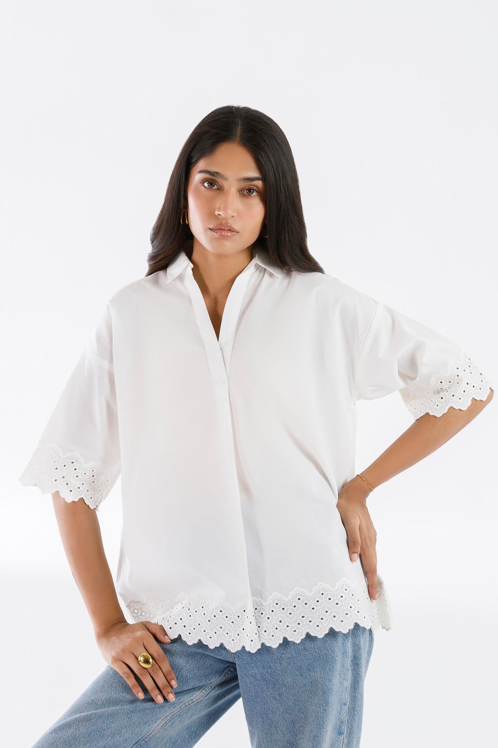 Embroidered Slub Shirt Main image