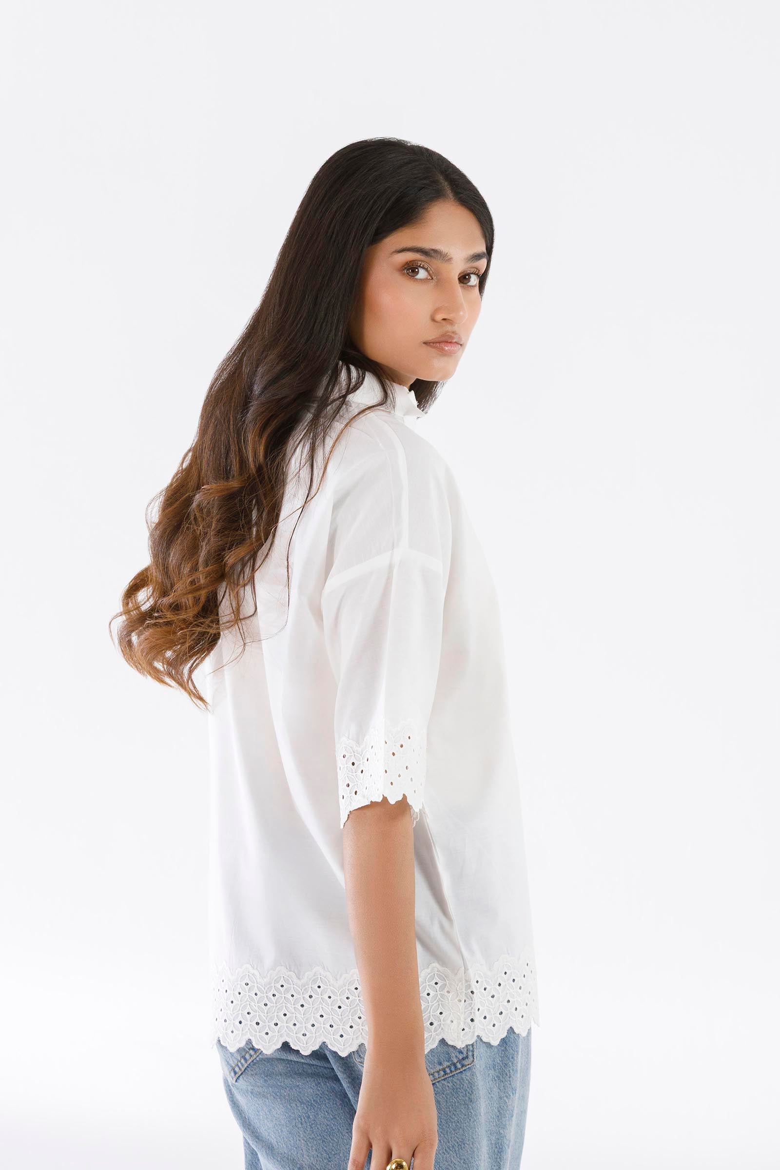 Embroidered Slub Shirt Secondary image
