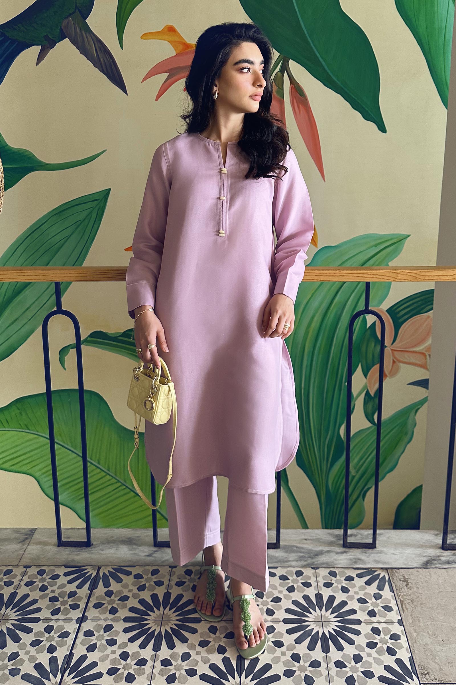 Stitched Jacquard Basic Shirt + Culotte Main image