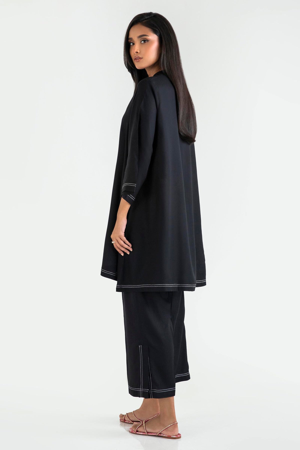 Stitched Black Printed Shirt
