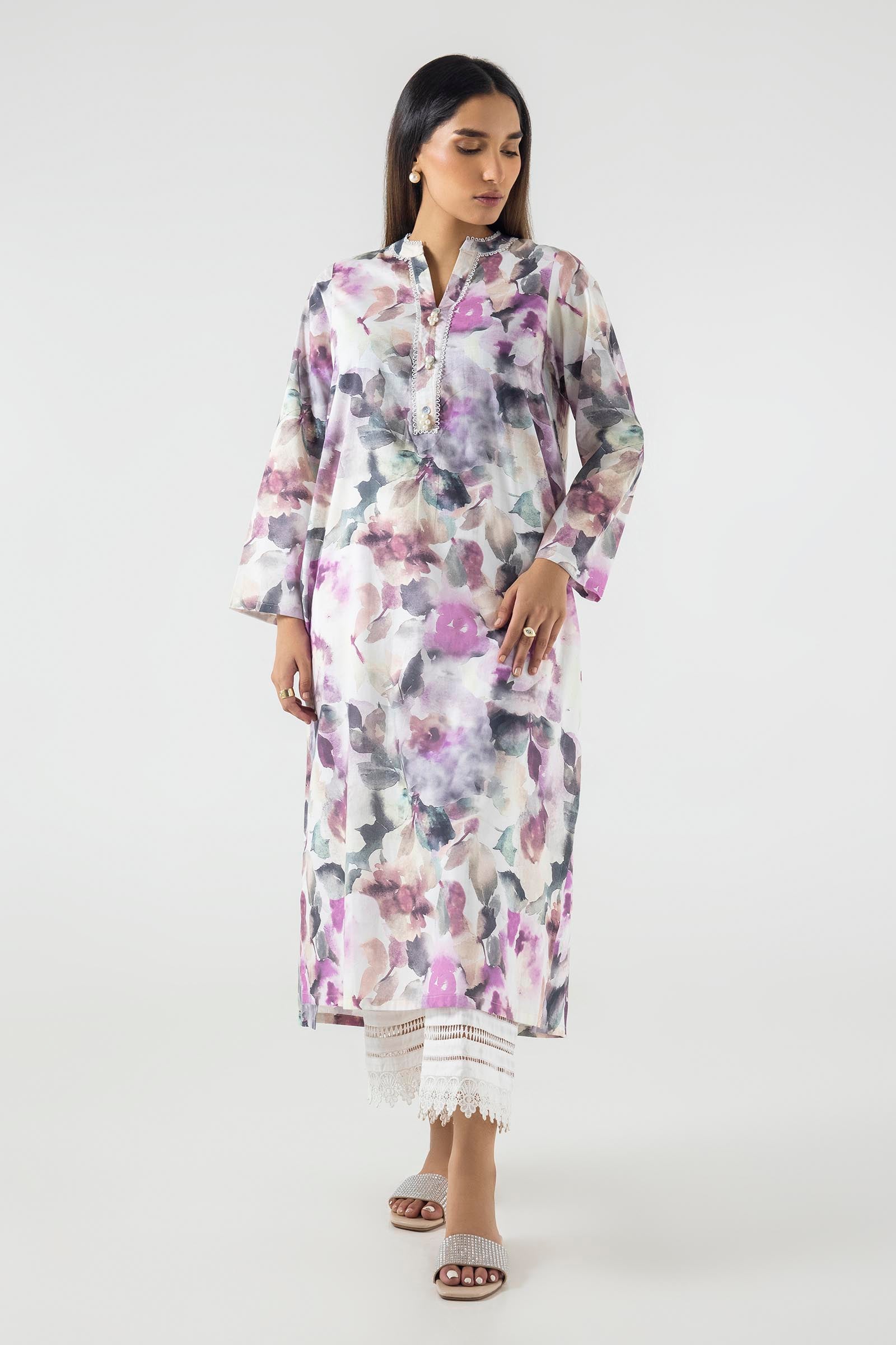 Stitched Basic Lawn Shirt Main image