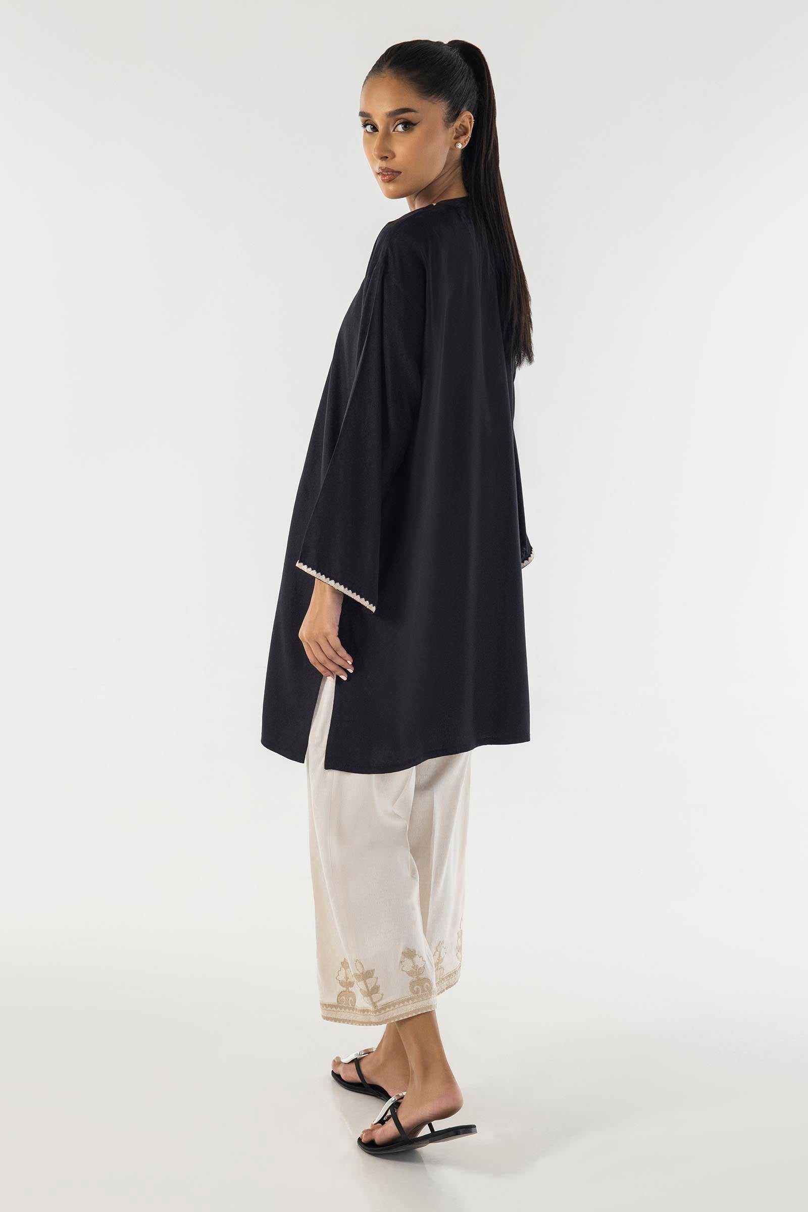 Stitched Embroidered Boxy Shirt