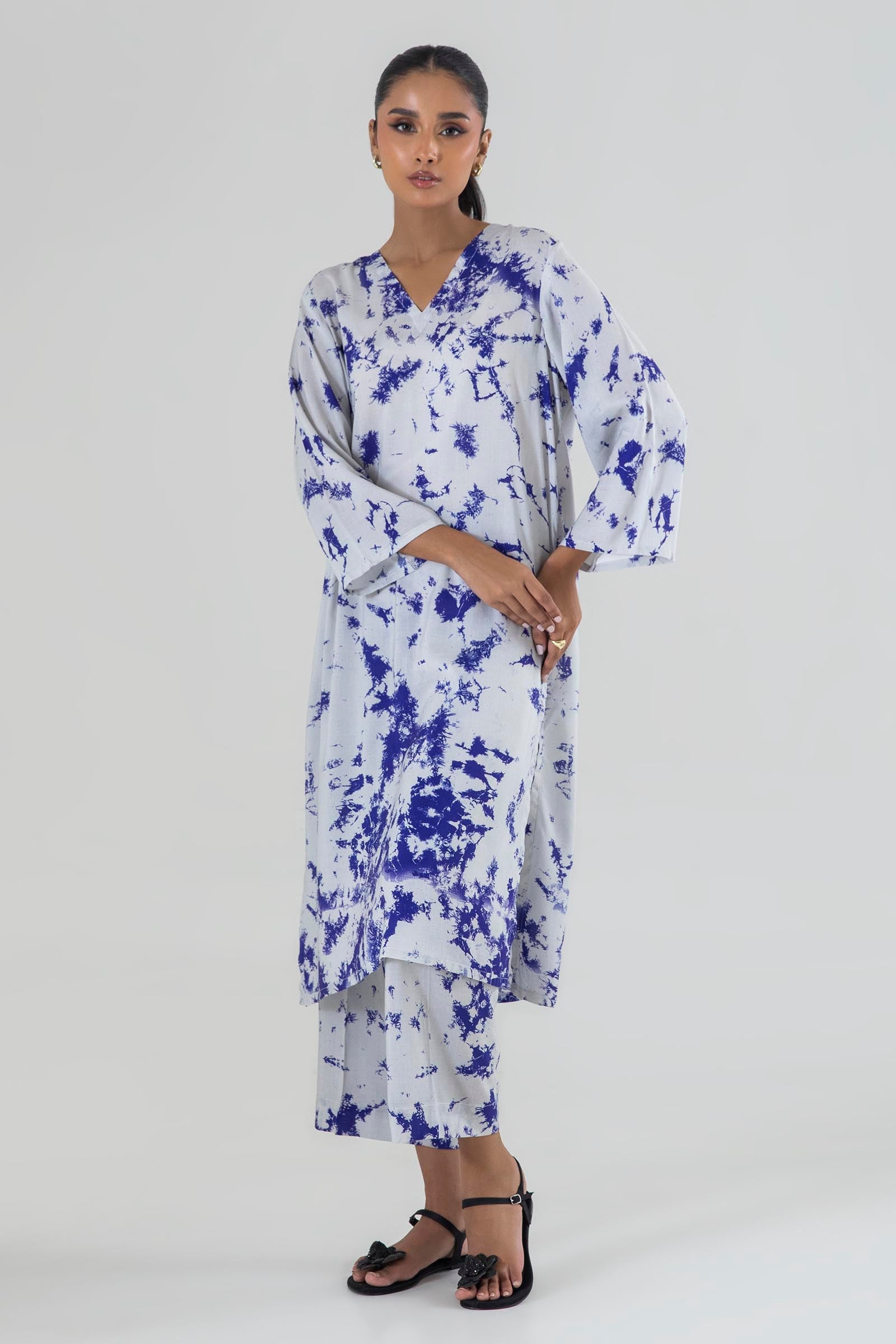 Stitched Multi Printed Shirt + Culotte