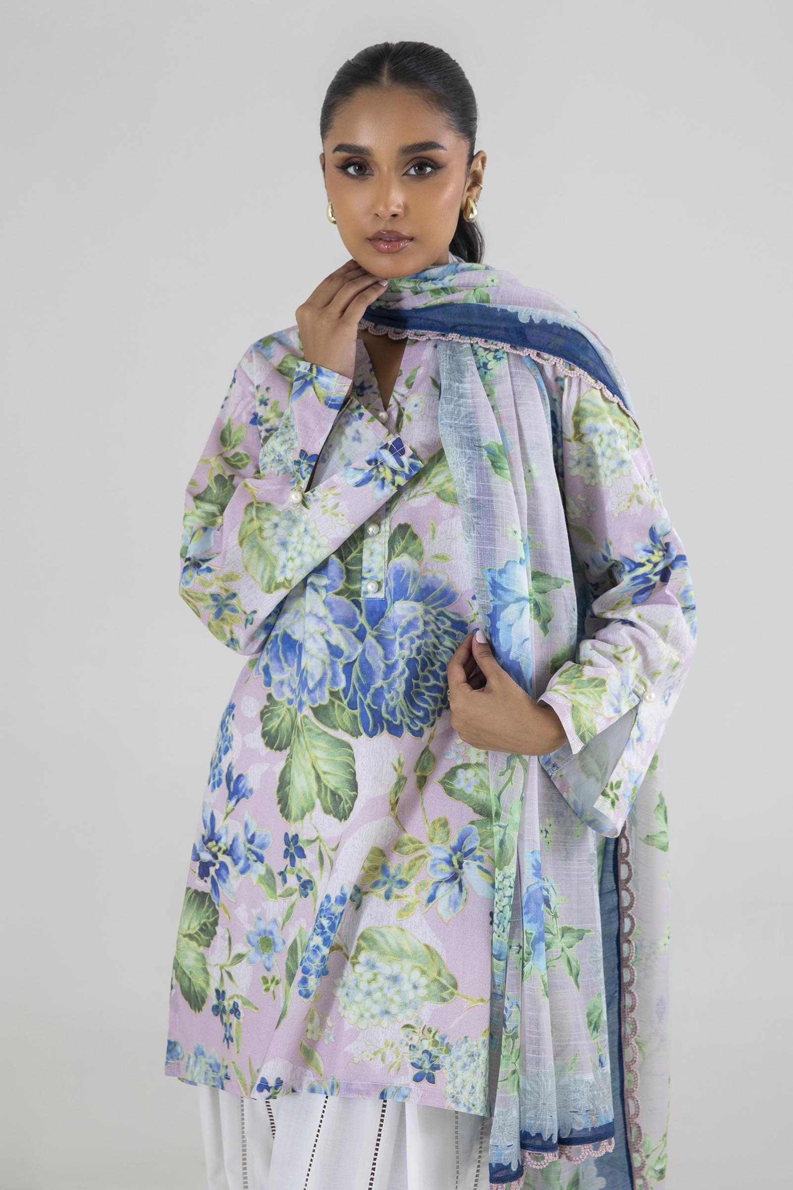 Stitched Basic Lawn Shirt Main image