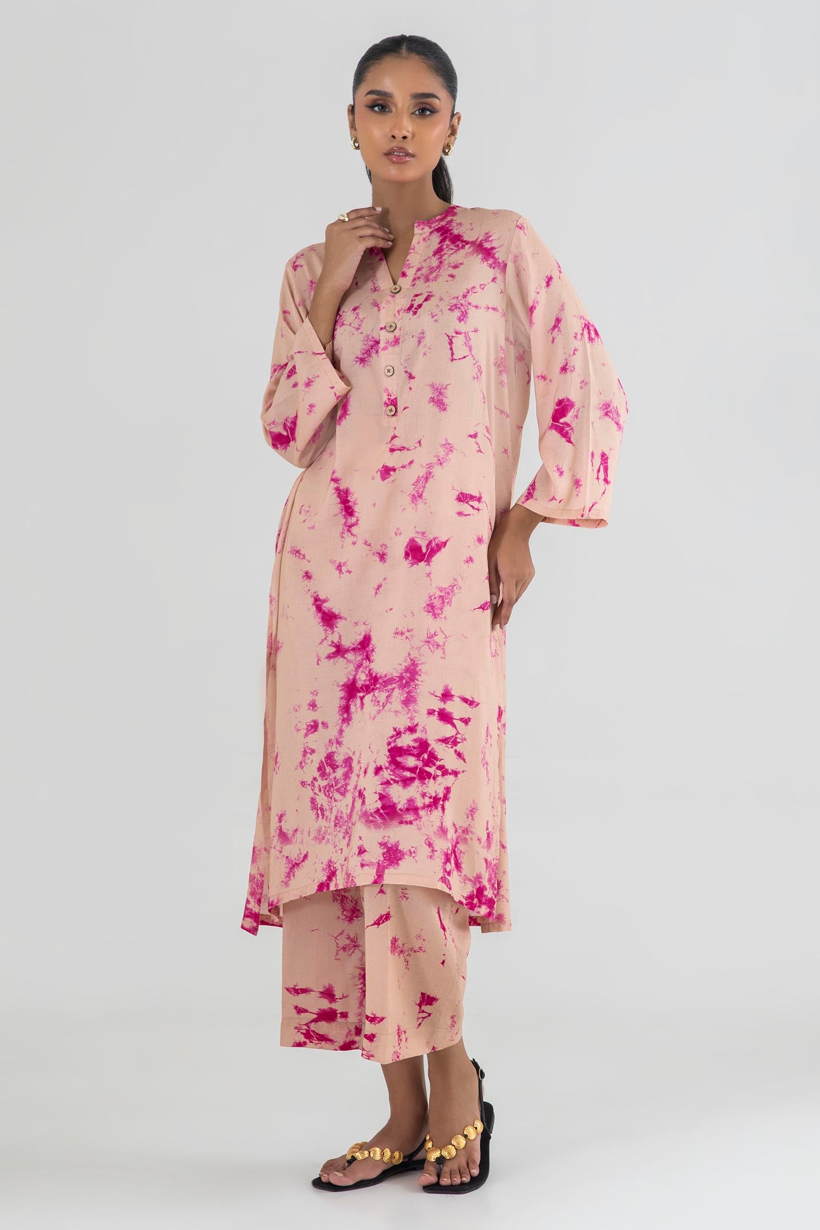 Stitched Multi Printed Shirt + Culotte