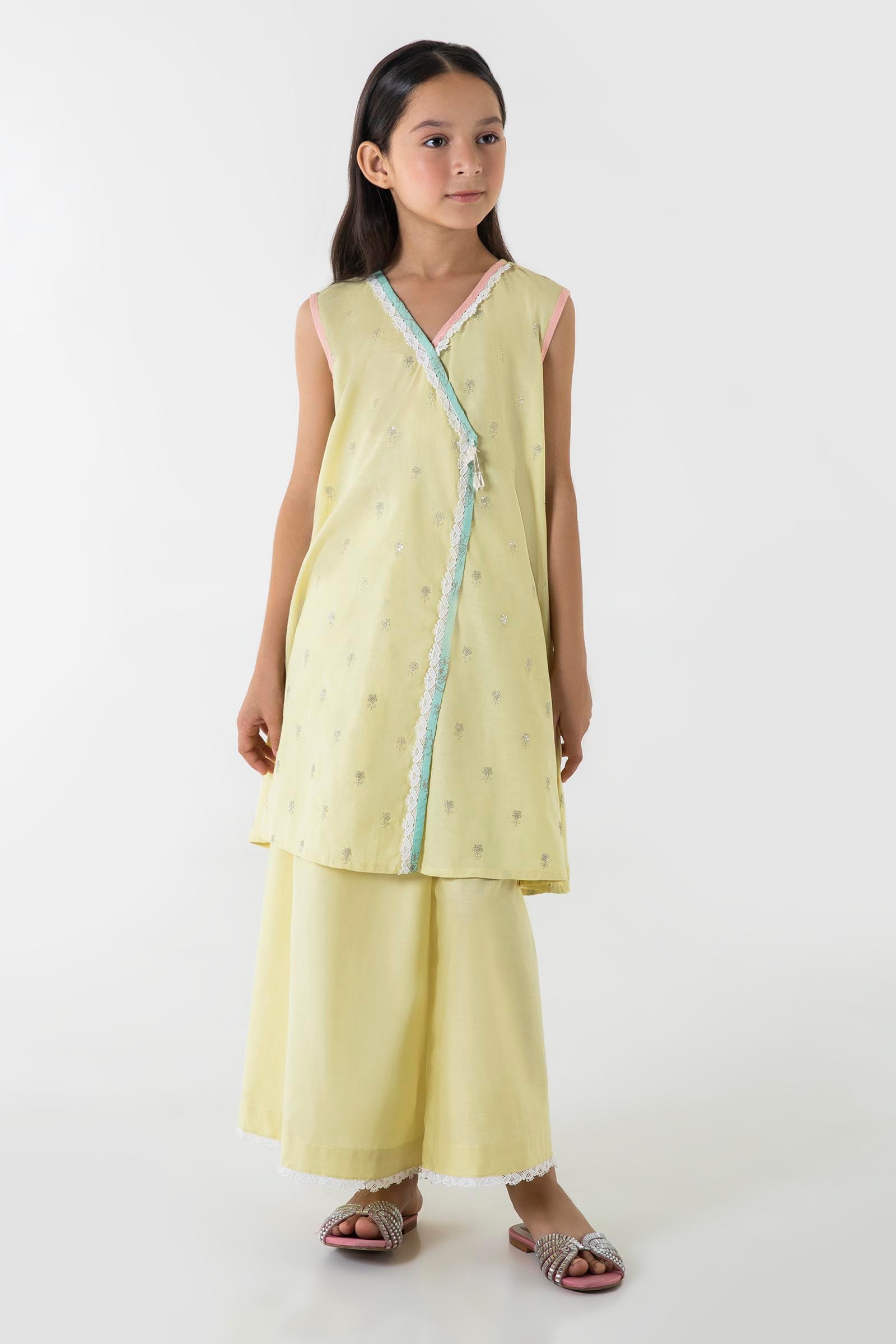 Stitched Embroidered Lawn Shirt + Flared Pant Main image