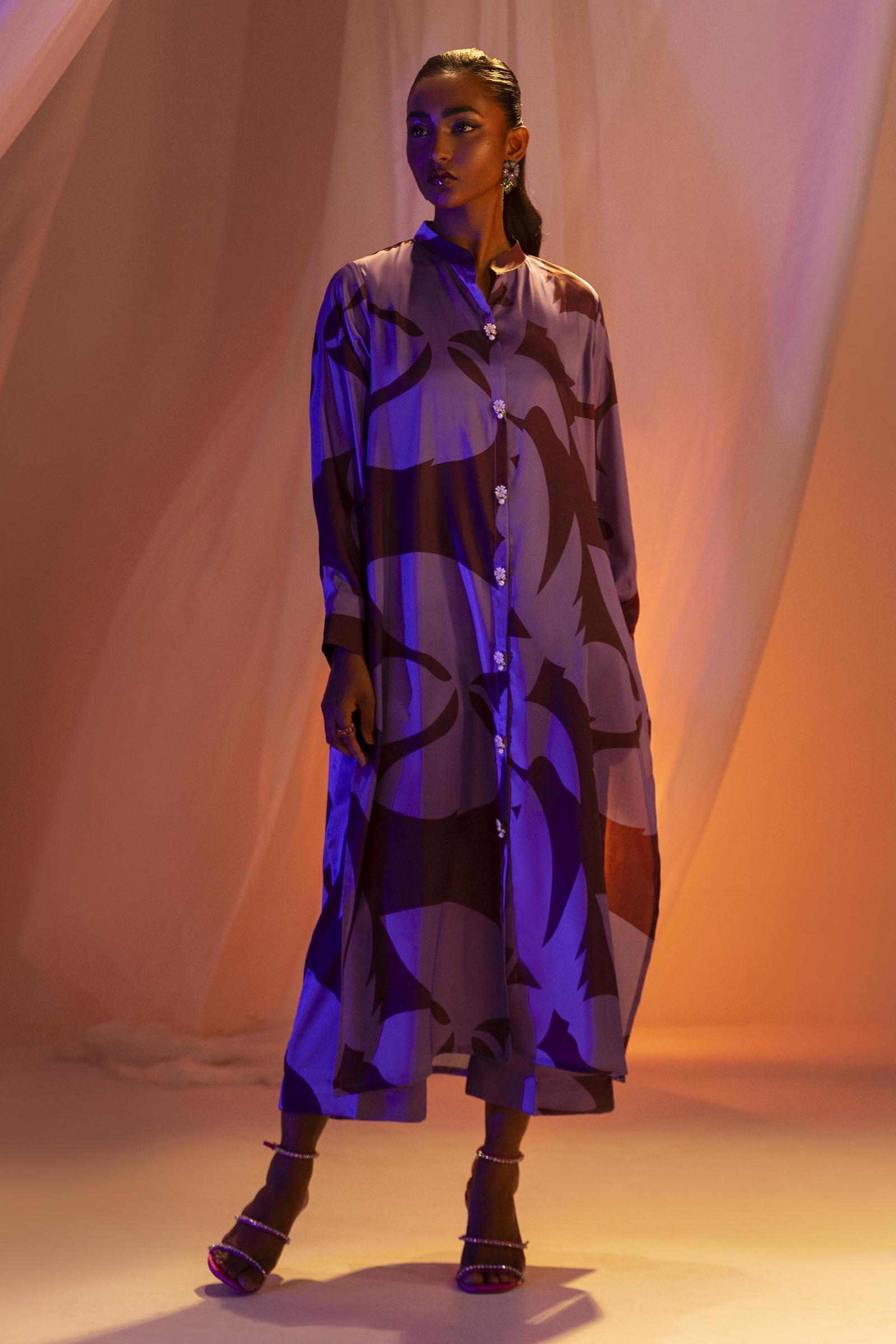 Stitched Multi Embroidered Shirt + Culotte