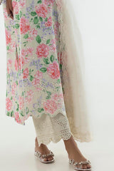 Stitched White Embroidered Culotte