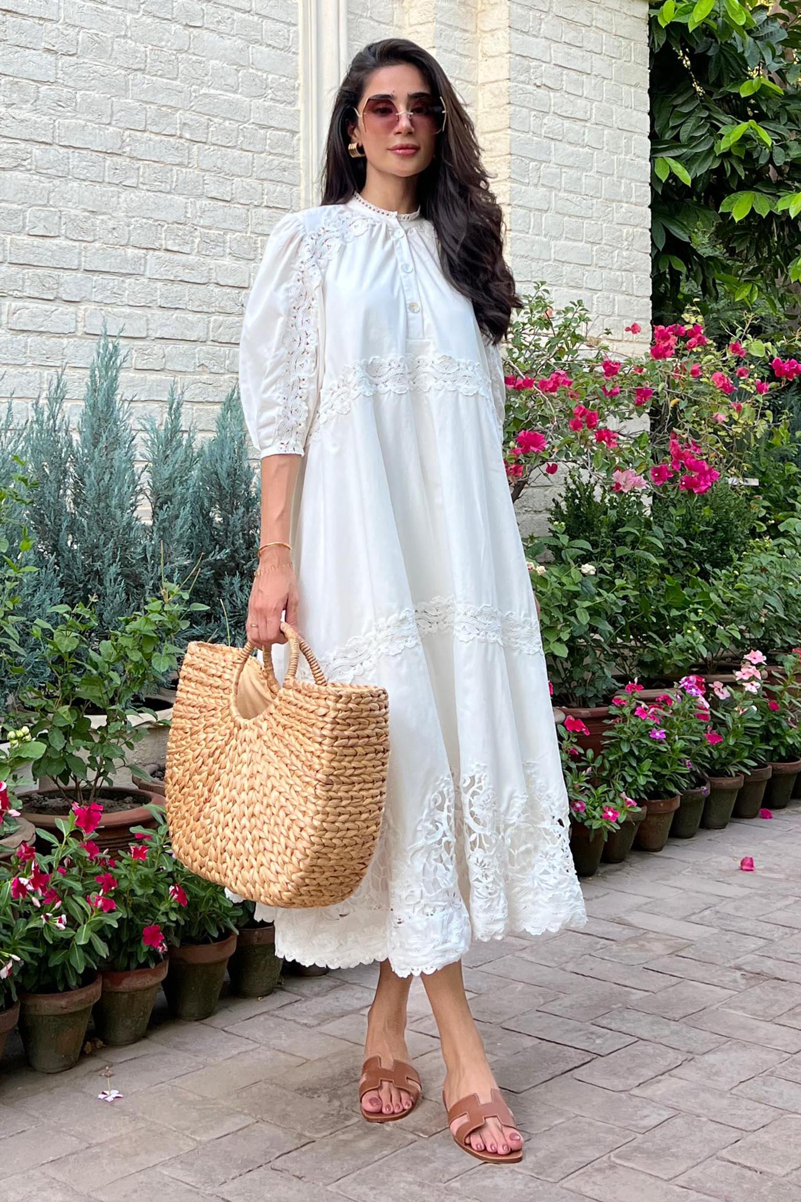 Stitched White Dress