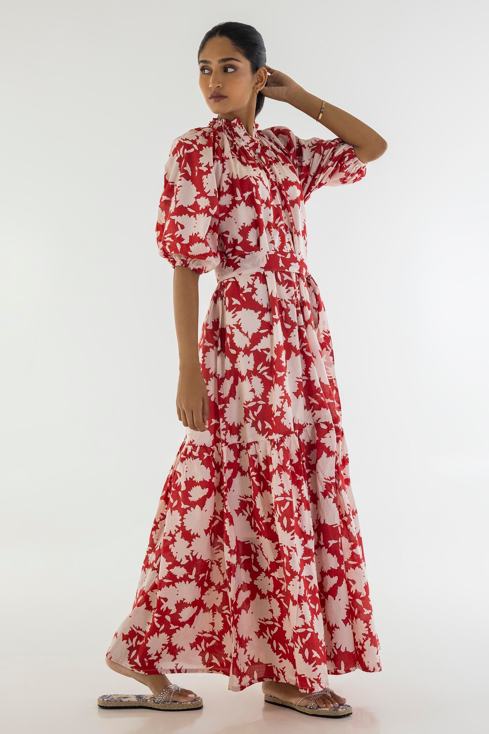 Stitched Slub Lawn Dress