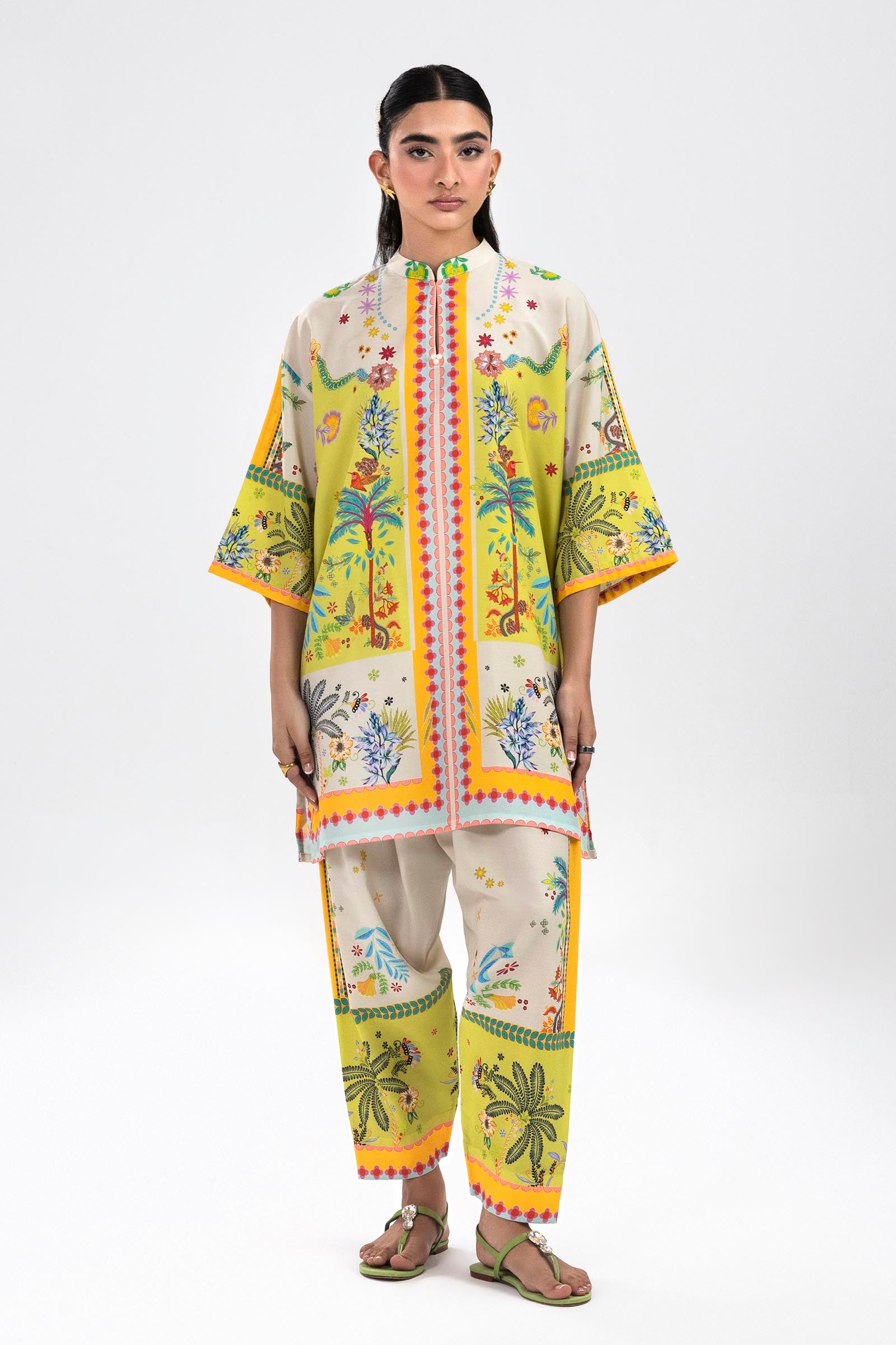 Stitched Printed Cambric Shirt + Skinny Shalwar Main image