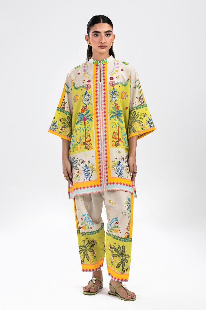 Stitched Printed Cambric Shirt + Skinny Shalwar