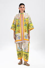 Stitched Printed Cambric Shirt + Skinny Shalwar