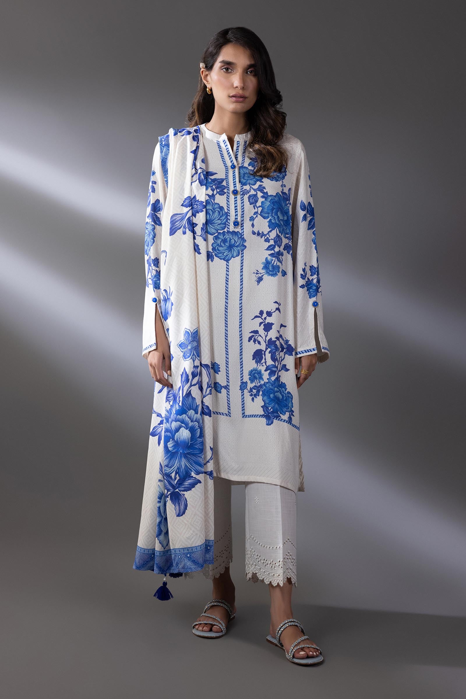 Stitched Printed Linen Shirt Main image