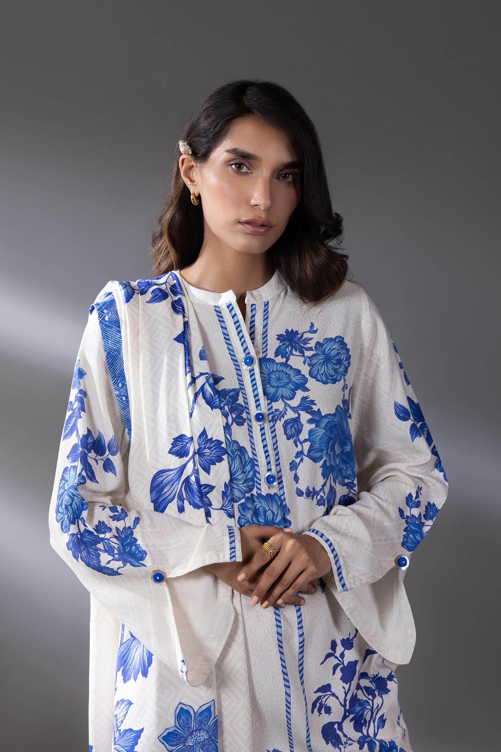 Stitched Printed Linen Shirt Secondary image