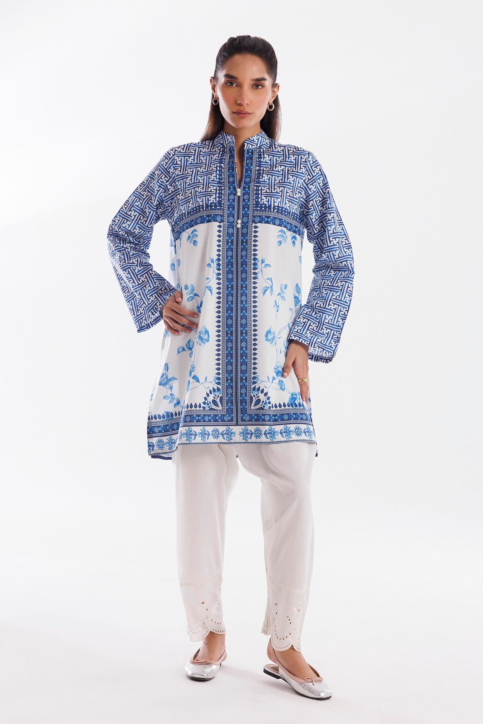 Stitched Basic Lawn Shirt Main image