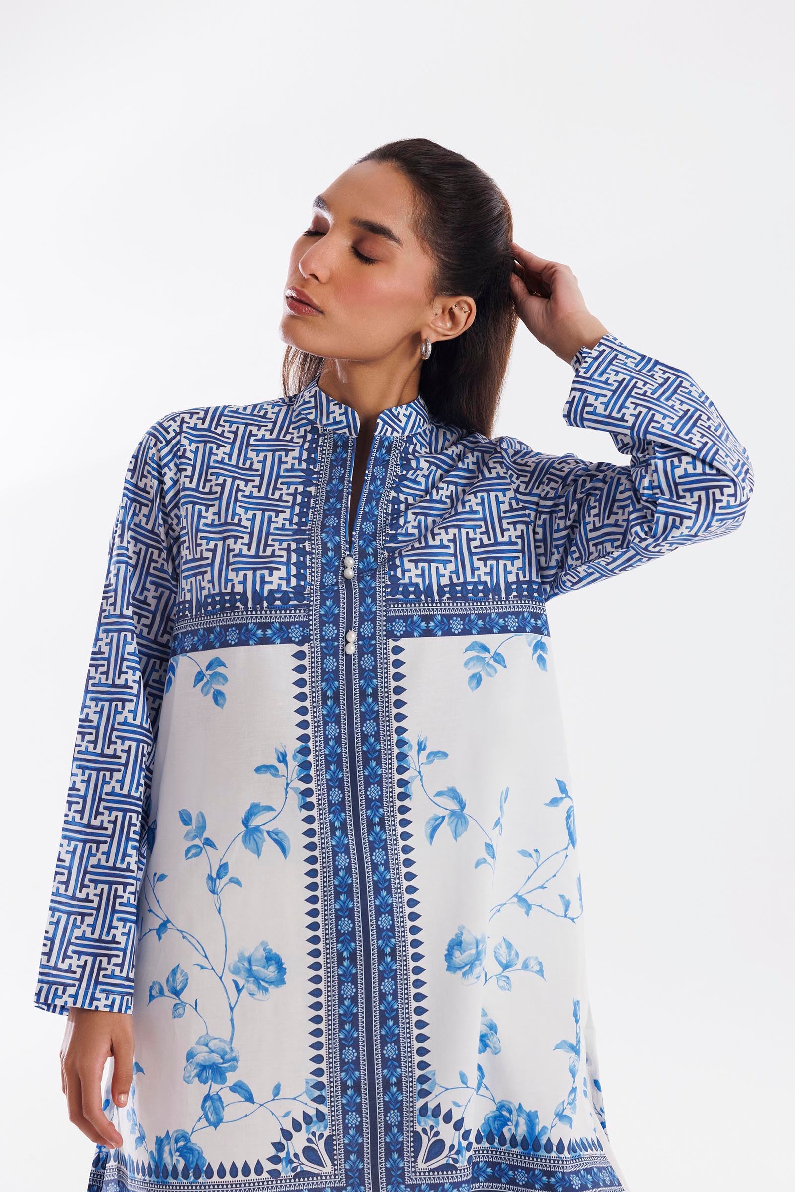 Stitched Basic Lawn Shirt Secondary image