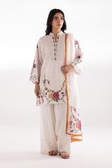 Stitched Printed Textured Shirt + Dupatta