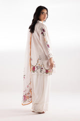 Stitched Printed Textured Shirt + Dupatta