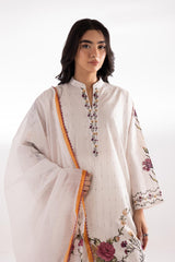 Stitched Printed Textured Shirt + Dupatta