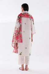 Stitched Printed Textured Shirt + Dupatta