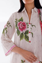 Stitched Printed Textured Shirt + Dupatta