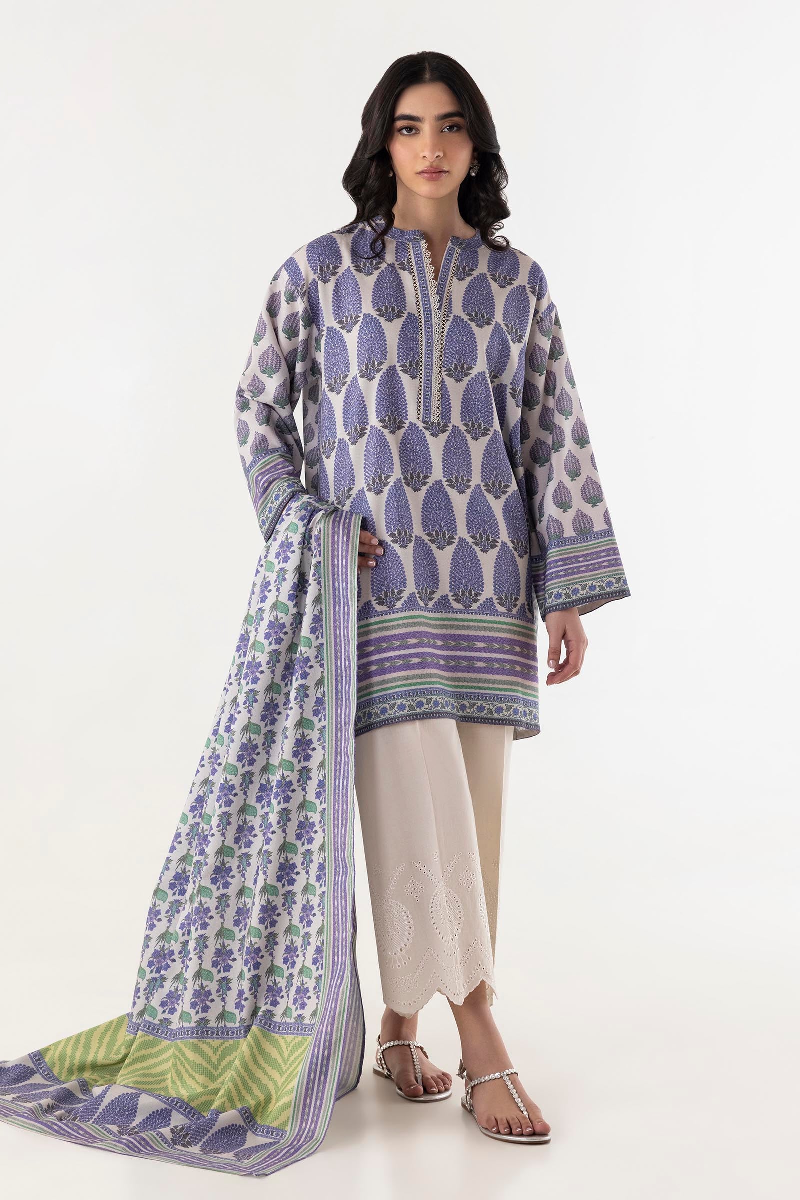 Stitched Printed Linen Dupatta Main image