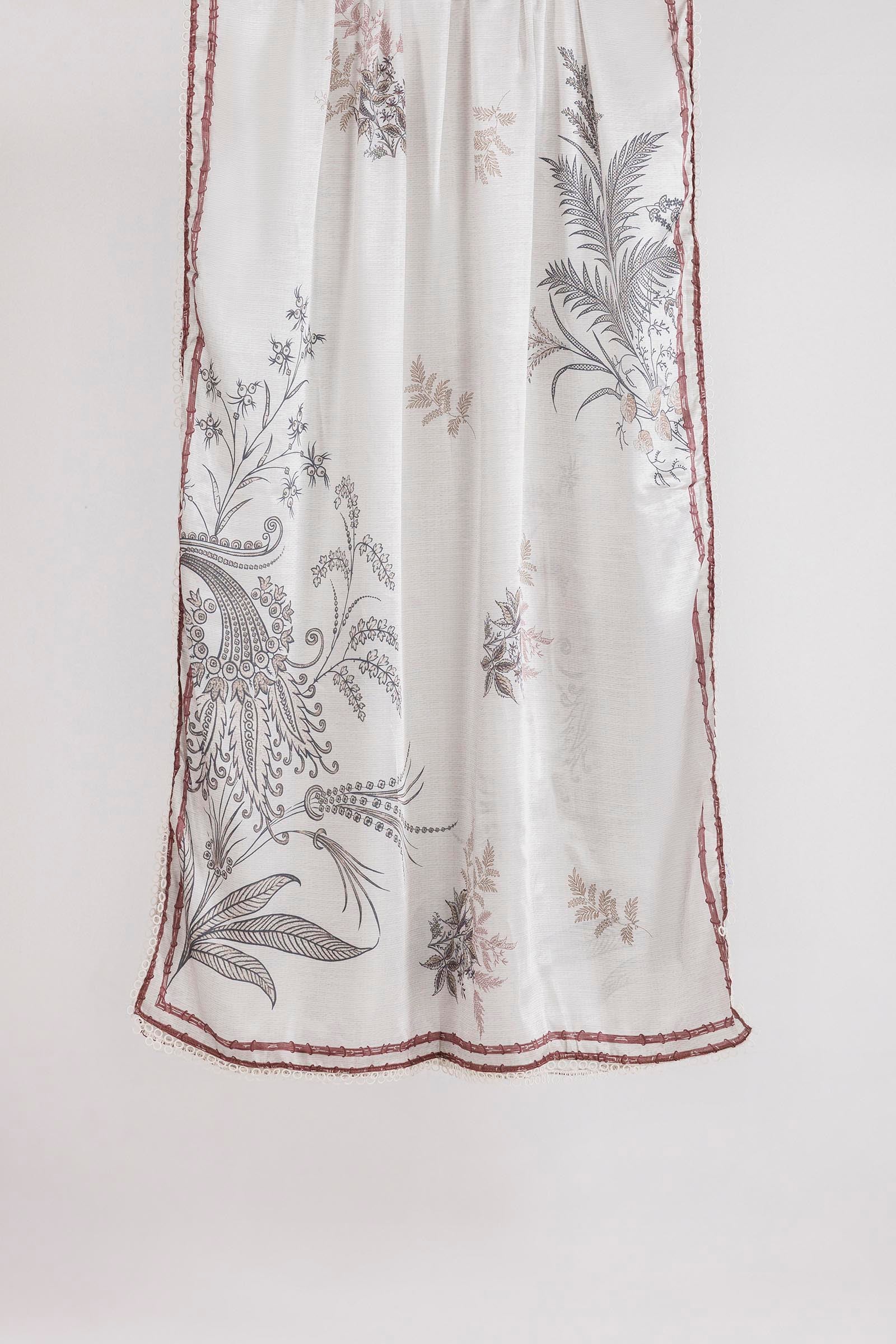 Printed Silk Satin Dupatta Main image