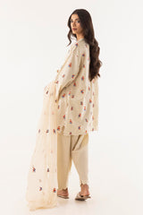 Stitched Embroidered Lawn Shirt + Shalwar + Dupatta