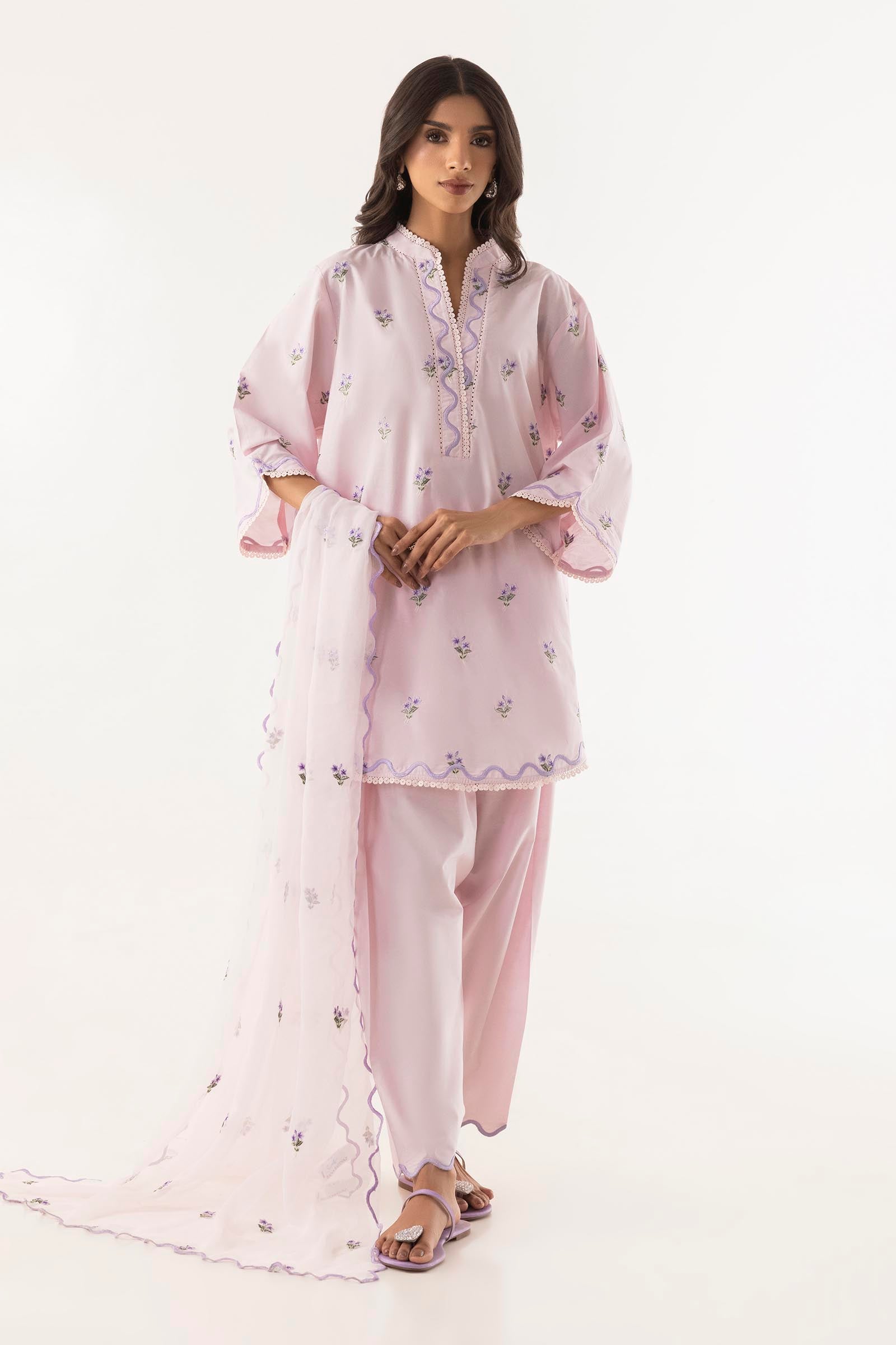Stitched Embroidered Lawn Shirt